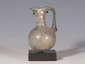 small roman blue glass jug