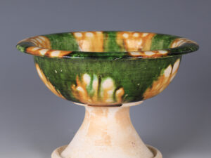 tang dynasty sancai-glazed tazza bowl