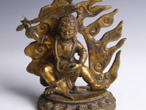 tibetan gilt bronze figurine of agni 1