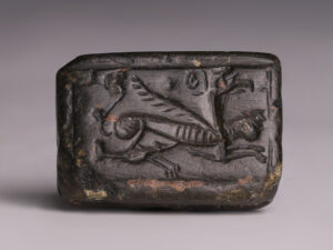 western asiatic black stone stamp seal griffin
