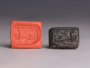 western asiatic black stone stamp seal griffin