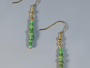 Ancient Roman Green Glass Beaded Earrings