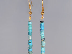 ancient roman light blue glass beaded earrings