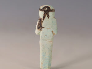 ancient egyptian third intermediate period blue faience shabti