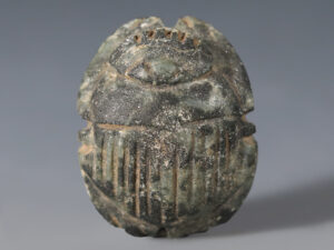egyptian mottled black hardstone scarab