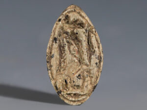 egyptian steatite cowroid featuring taweret