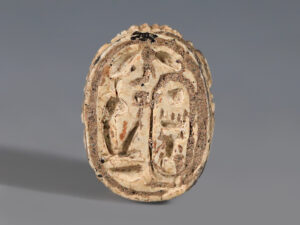 egyptian steatite scarab dedicated to thutmose iii