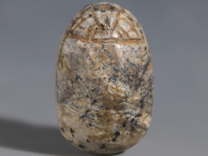 egyptian hardstone scarab with a lion