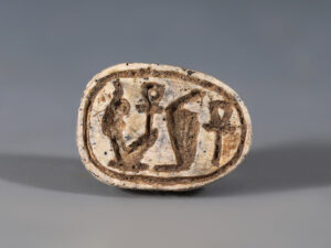 egyptian steatite scarab with apotropaic hieroglyphs