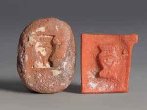 ancient egyptian terracotta hathor amulet mould