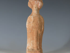 ancient greek boeotian terracotta statuette of a woman