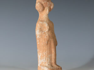 ancient greek boeotian terracotta statuette of a woman
