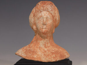 ancient greek terracotta bust of a woman