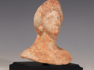ancient greek terracotta bust of a woman