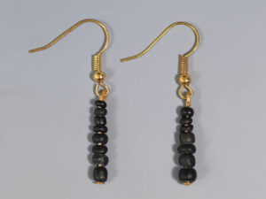 ancient roman black glass beaded earrings 3
