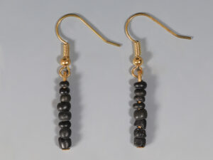 ancient roman black glass beaded earrings 3