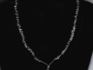 ancient roman black glass beaded necklace