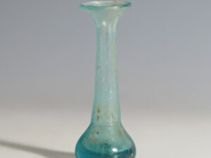 ancient roman blue cast glass unguentarium