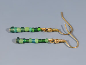 ancient roman green glass beaded earrings 2