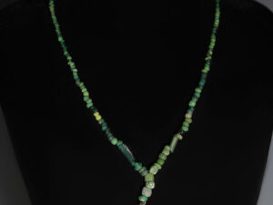 ancient roman green glass beaded necklace