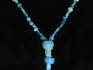 ancient roman light blue glass beaded necklace
