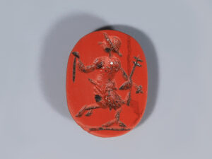 ancient roman red jasper intaglio of a satyr