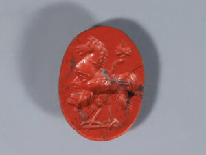 ancient roman red jasper intaglio of gryllos