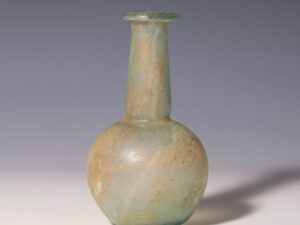 ancient roman turquoise glass flask 4