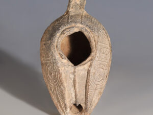 byzantine terracotta oil lamp geometric decoration