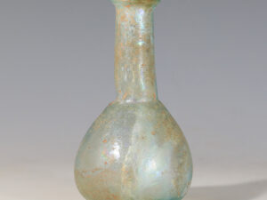 roman blue glass iridescent flask