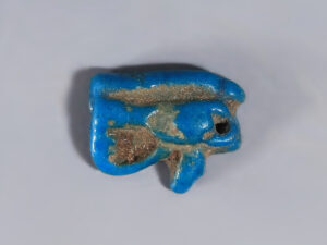 small egyptian blue faience wedjat amulet