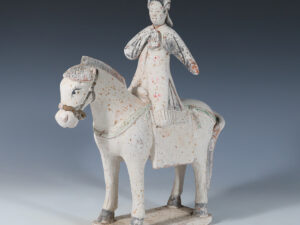 sui dynasty-tang dynasty statuette of a female horse rider