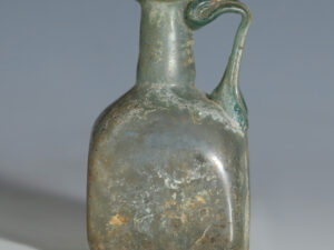 roman turquoise glass bottle